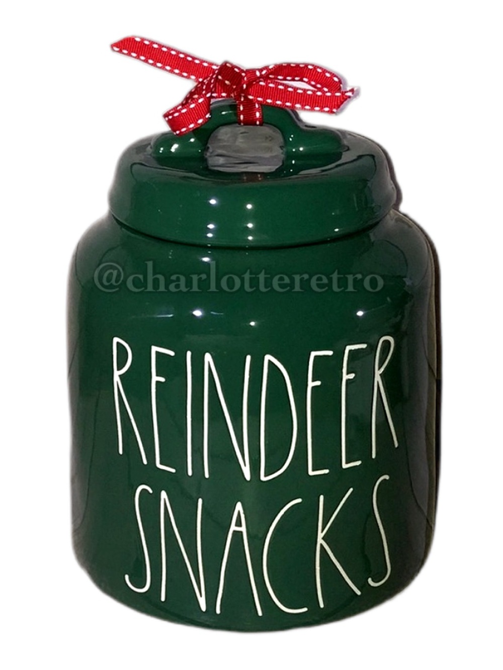 Rae Dunn REINDEER SNACKS Chubby OG Canister